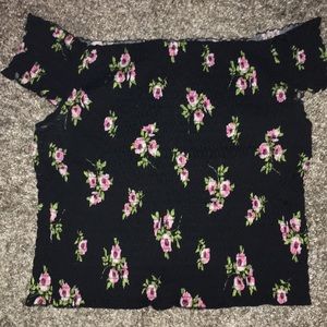 Black Floral Tube Top